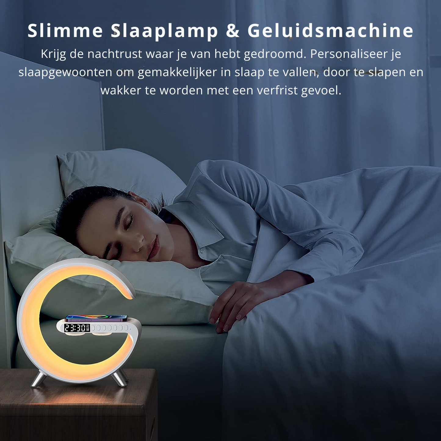 GlowRise™ - Stemmingslicht - Luidspreker - Draadloos Opladen - Rustgevend Ontwaken