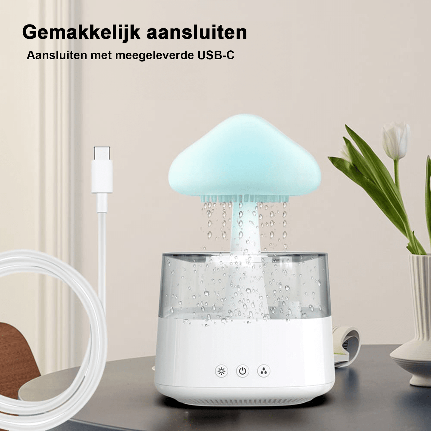 PureRain™  - Rustgevende Regengeluiden - Aroma Diffuser - Sfeerverlichting - Afstandsbediening