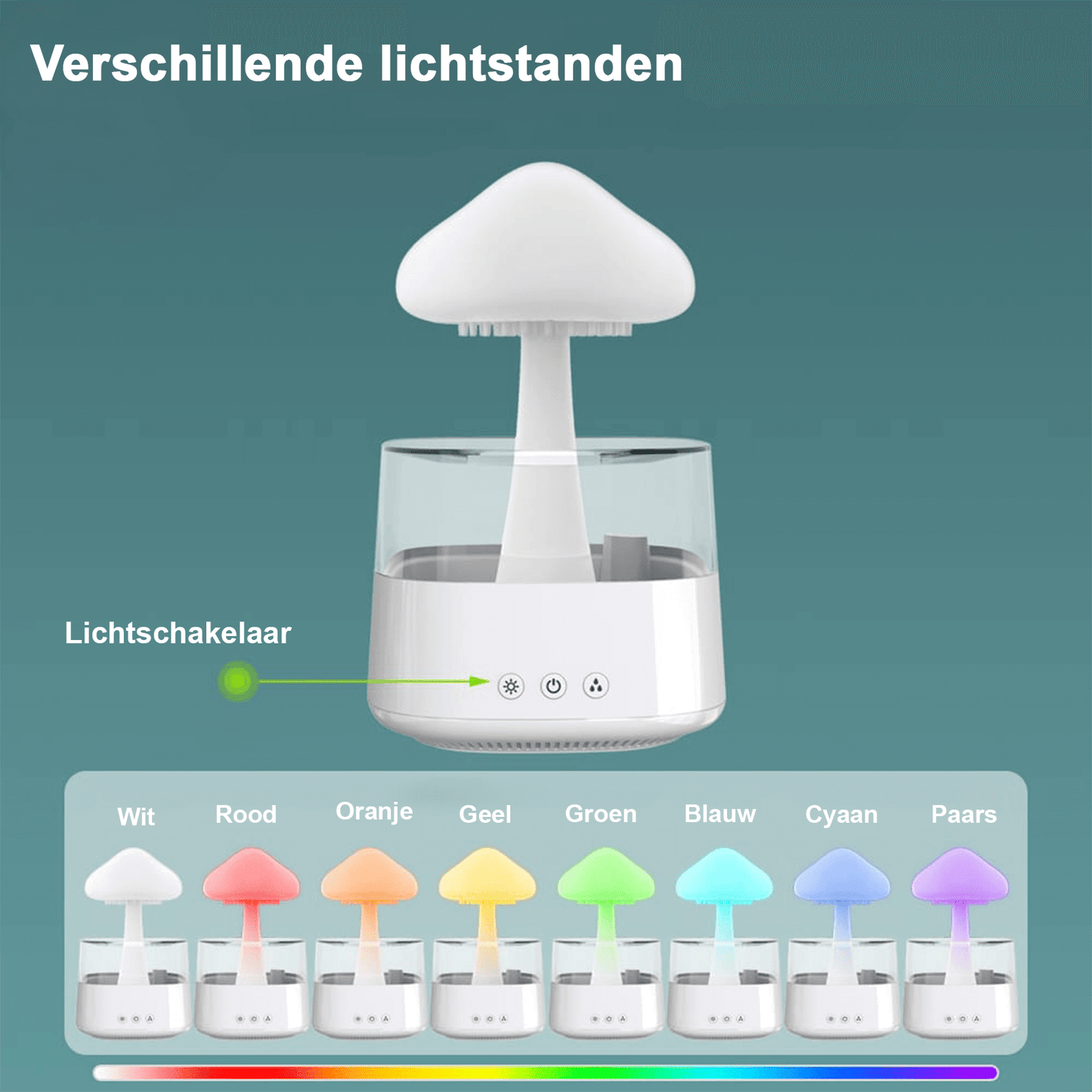 PureRain™  - Rustgevende Regengeluiden - Aroma Diffuser - Sfeerverlichting - Afstandsbediening