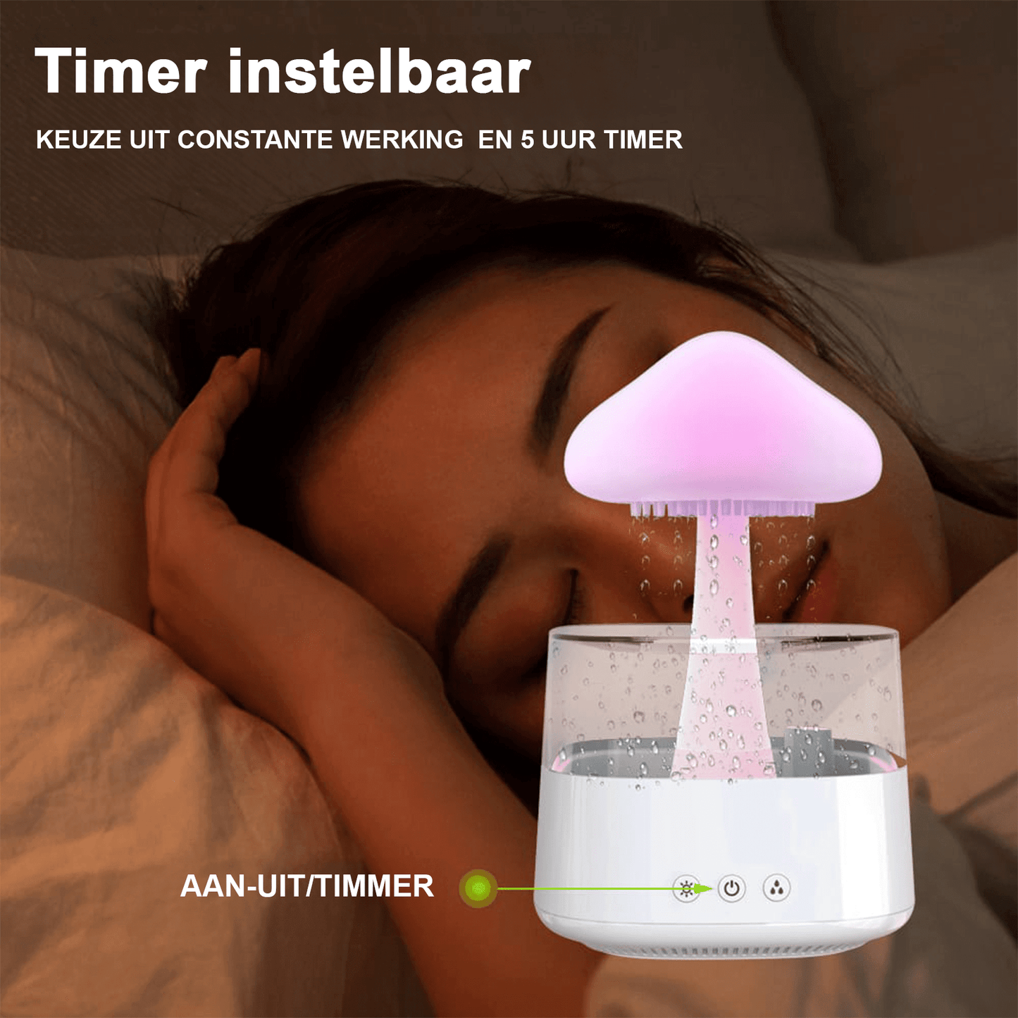 PureRain™  - Rustgevende Regengeluiden - Aroma Diffuser - Sfeerverlichting - Afstandsbediening